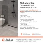 Desagüe Lineal Atrim Aqua Negro 90 cm Acero Inoxidable Mate
