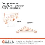 Desagüe Triangular Atrim Aqua Inca 25 cm Acero Inoxidable
