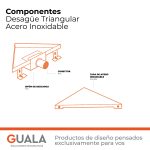 Desagüe Triangular Atrim Aqua Ceramic 25 cm Acero Inoxidable