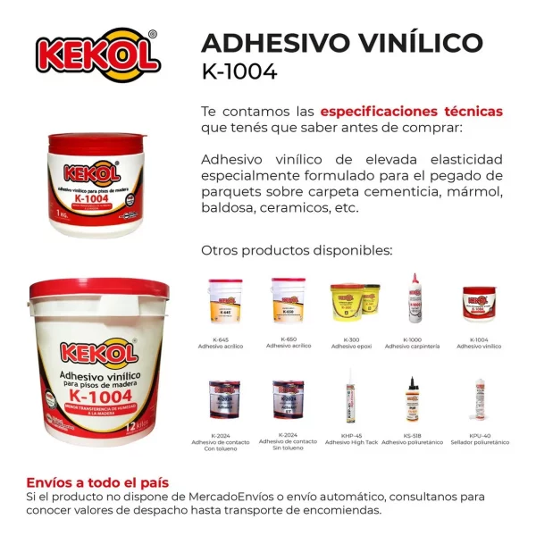 Adhesivo Vinílico para Parquet Kekol Pote 1 kg