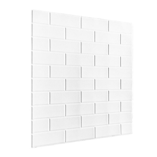 Placas 3D Autoadhesivas Subway Blanco Revestimiento Lifewall 70x75 cm Pack x10