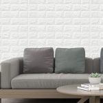 Placa 3D Autoadhesiva Classical Brick Blanco Revestimiento Lifewall 70x78 cm Pack x10
