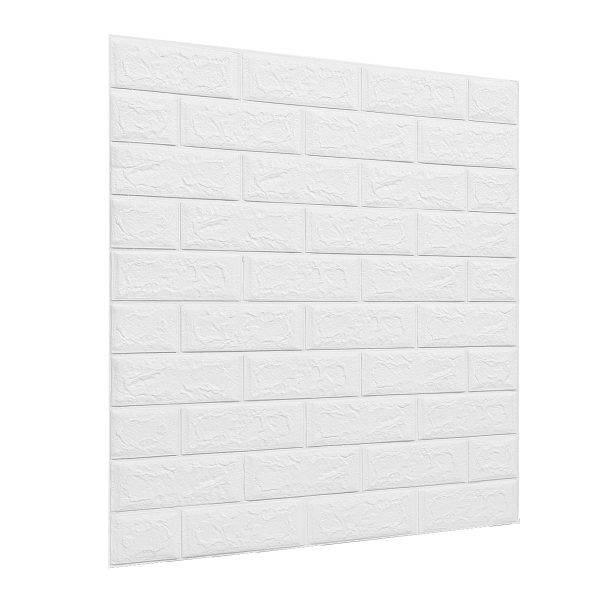 Placa 3D Autoadhesiva Classical Brick Blanco Revestimiento Lifewall 70x78 cm Pack x10