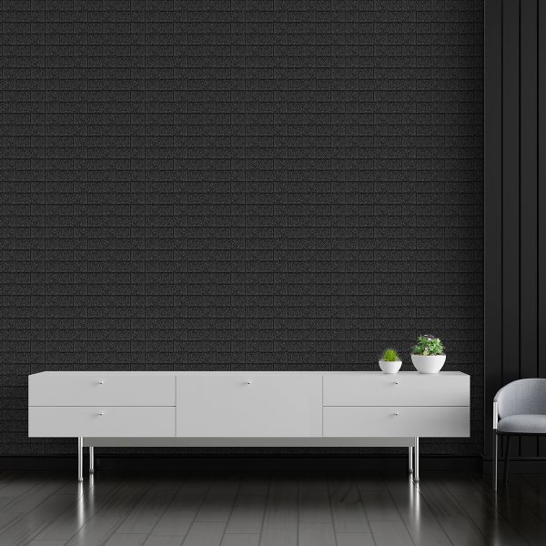 Placas 3D Autoadhesivas Subway Negro Revestimiento Lifewall 70x75 cm Pack x10