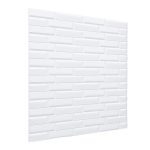 Placa 3D Autoadhesiva Oblique Brick Blanco Revestimiento Lifewall 70x78 cm Pack x10