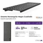 Estante Rectangular Cuadrado Atrim Aplicable Negro Mate 30 cm