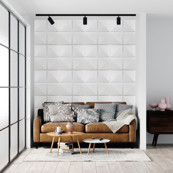 Placas 3D PVC Frigg 50x50 cm PVC Blanco