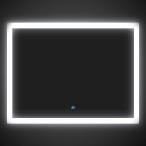 Espejo LED Rectangular Luz Fría 80x60 cm PVC