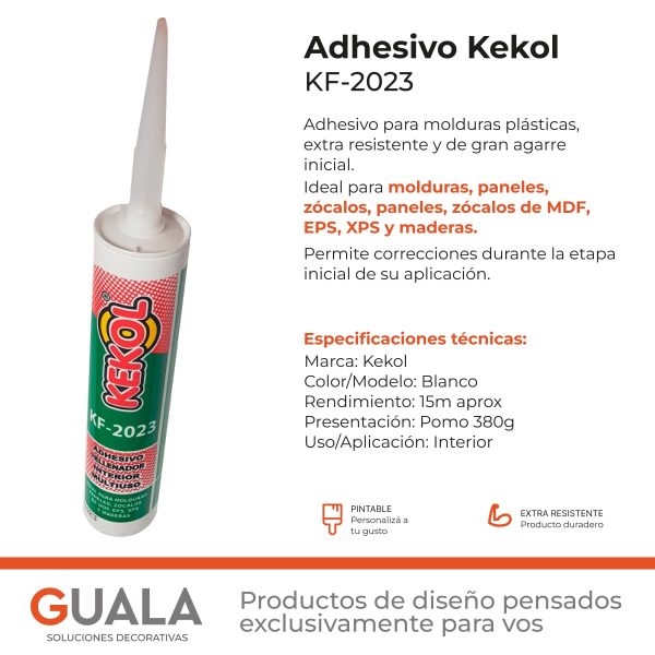 Adhesivo Acrílico Multiuso 380g Pintable Kekol KF-2023 Pomo