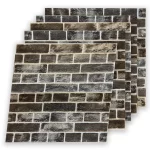 Placa 3D Autoadhesiva Classical Brick Plomo Revestimiento Lifewall 70x70 cm Pack x10 Polietileno Expandido