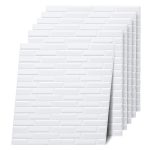 Placa 3D Autoadhesiva Oblique Brick Blanco Revestimiento Lifewall 70x78 cm Pack x10 Polietileno Expandido