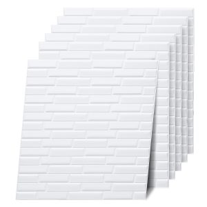 Placa 3D Autoadhesiva Oblique Brick Blanco Revestimiento Lifewall 70x78 cm Pack x10 Polietileno Expandido