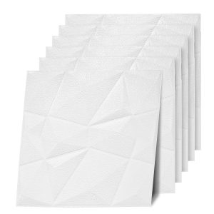 Placa 3D Autoadhesiva Triángulo Blanco Revestimiento Lifewall 70x70 cm Pack x10 Polietileno Expandido