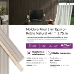 Revestimiento Atrim Moldura Final Slim Roble Natural EPS Simil Madera 2.75 m
