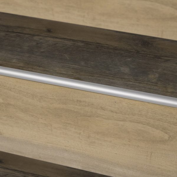 Nariz de Escalón para Piso Vinílico Aluminio Anodizado Plata Tira 2 m