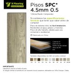 Piso Vinílico Kflooring AquaS Arce 4.5 mm SPC Tránsito Comercial Intenso Click 2,63 m²
