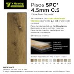 Piso Vinílico Kflooring AquaS Beige 4.5 mm SPC Tránsito Comercial Intenso Click 2,63 m²