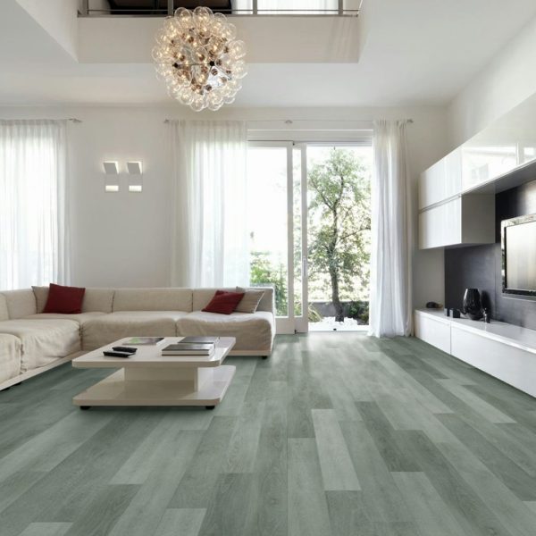Piso Vinílico en Rollo PVC Simil Madera Gris Transito Residencial Moderado 1m²