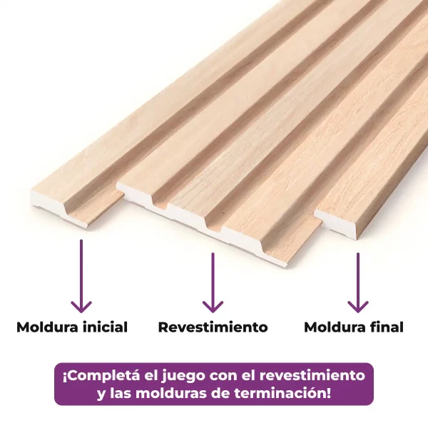 Revestimiento Atrim Moldura Final Slim Roble Natural EPS Simil Madera 2.75 m