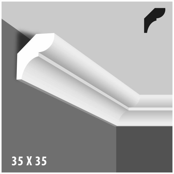 Moldura Decorativa 35x35 mm EPS Blanco Tira 2 m