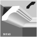 Moldura Decorativa 50x65 mm EPS Blanco Tira 2 m