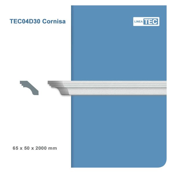 Moldura Decorativa 50x65 mm EPS Blanco Tira 2 m