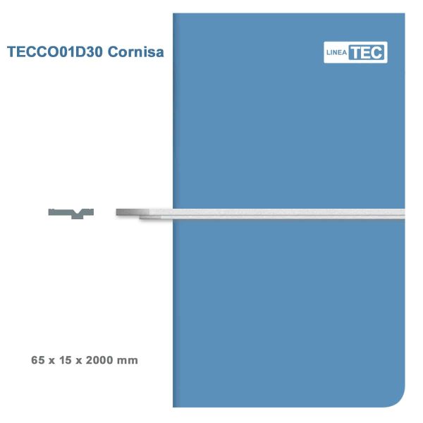 Moldura Contemporánea 15x65 mm EPS Blanco Tira 2 m