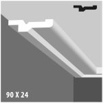 Moldura Contemporánea 24x90 mm EPS Blanco Tira 2 m