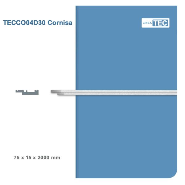 Moldura Contemporánea 15x75 mm EPS Blanco Tira 2 m