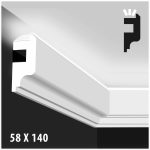 Moldura Funcional LED 140x58 mm EPS Blanco Tira 2 m