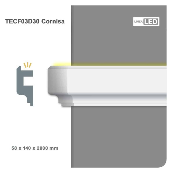 Moldura Funcional LED 140x58 mm EPS Blanco Tira 2 m