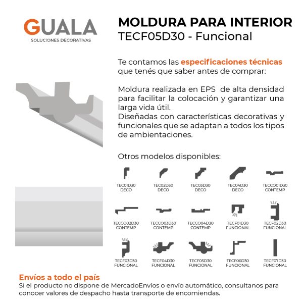 Moldura Funcional LED 74x148 mm EPS Blanco Tira 2 m