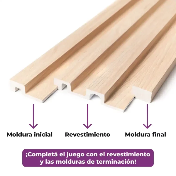 Terminación Inicial Revestimiento Wall Panel Atrim Wide Nogal EPS Simil Madera 2.75 m