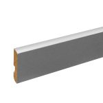 Zócalo Atenneas 60 mm MDF Foliado Aluminio Brillante Tira 2.75 m 275 cm