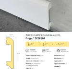Zócalo Frigg Round Blanco EPS Antihumedad 8 cm