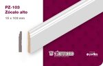 Zócalo Moldurado Atenneas 10.3 cm MDF Prepintado Blanco 275 cm