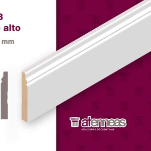 Zócalo Moldurado Atenneas 10.3 cm MDF Prepintado Blanco 275 cm
