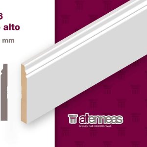 Zócalo Moldurado Alto Atenneas 12.6 cm MDF Prepintado Blanco 275 cm