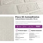 Placa 3D Autoadhesiva Cultural Stone Crema Revestimiento Lifewall 70x80 cm Pack x10 - Imagen 5
