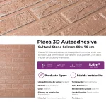 Placa 3D Autoadhesiva Cultural Stone Salmón Revestimiento Lifewall 70x80 cm Pack x10 - Imagen 5