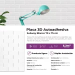 Placas 3D Autoadhesivas Subway Blanco Revestimiento Lifewall 70x75 cm Pack x10 - Imagen 5