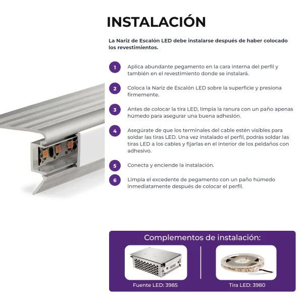Naríz de Escalón LED Lumière Atrim 30 mm Aluminio Anodizado - Imagen 6