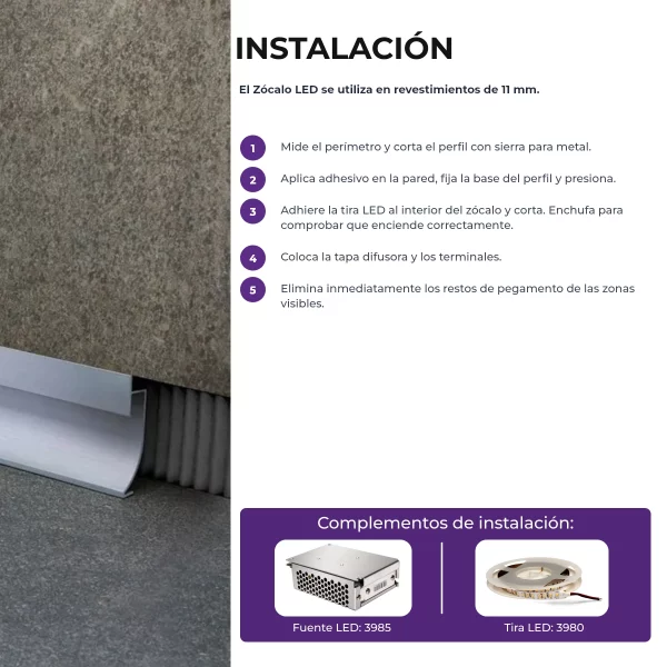 Zócalo LED Lumière Atrim 13 mm Aluminio Anodizado - Imagen 7