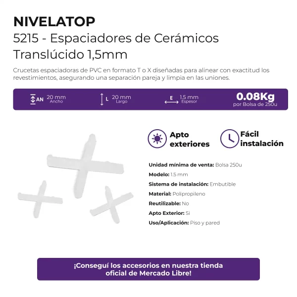 Espaciador Cruceta Atrim 1.5mm x 250 Unidades - Imagen 8