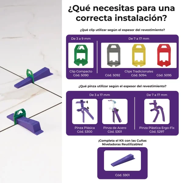 Clip Espaciador Autonivelante Arco Compacto Atrim 1mm x 150 Unidades - Imagen 7