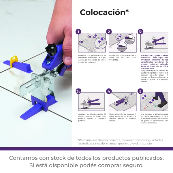 Clip Espaciador Autonivelante Arco Compacto Atrim 1mm x 150 Unidades - Imagen 8