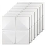 Placas 3D Antihumedad PVC Rombo Blanco Revestimiento Frigg 50x50 cm Pack x12