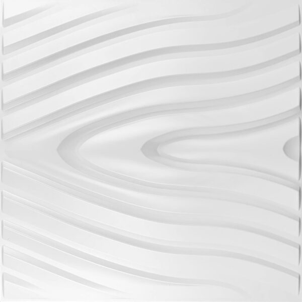 Placas 3D Antihumedad PVC Ola Blanco Revestimiento Frigg 50x50 cm Pack x12 - Imagen 2