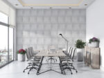 Placas 3D Antihumedad PVC Ola Blanco Revestimiento Frigg 50x50 cm Pack x12 - Imagen 4