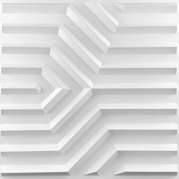 Placas 3D Antihumedad PVC Diagonal Blanco Revestimiento Frigg 50x50 cm Pack x12 - Imagen 2